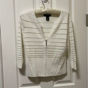 White House black market white cardigan